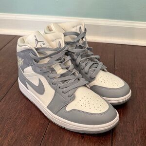 Jordan High-Top Sneakers in White and Gray